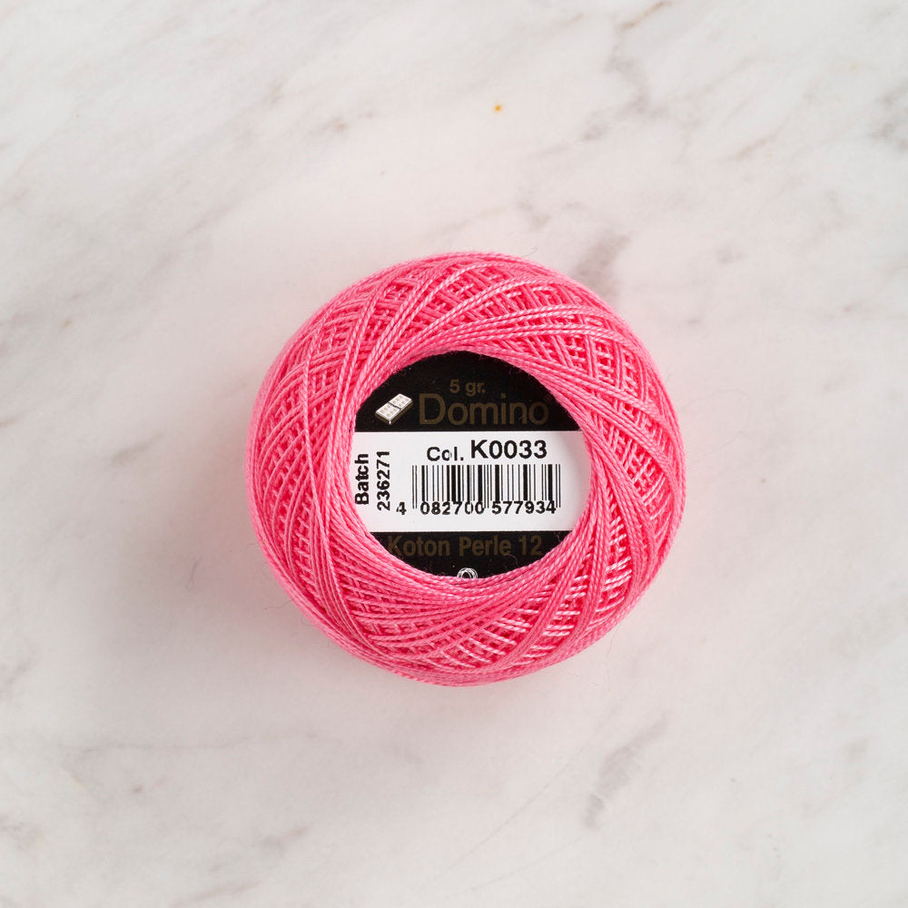 Domino Cotton Perle Size 12 Embroidery Thread (5 g), Pink - 4590012-K0033