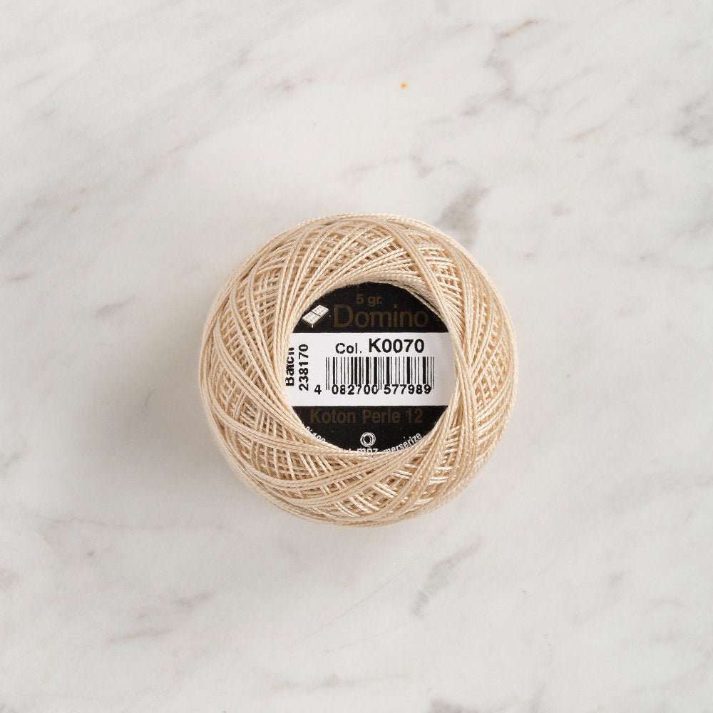 Domino Cotton Perle Size 12 Embroidery Thread (5 g), Beige - 4590012-K0070