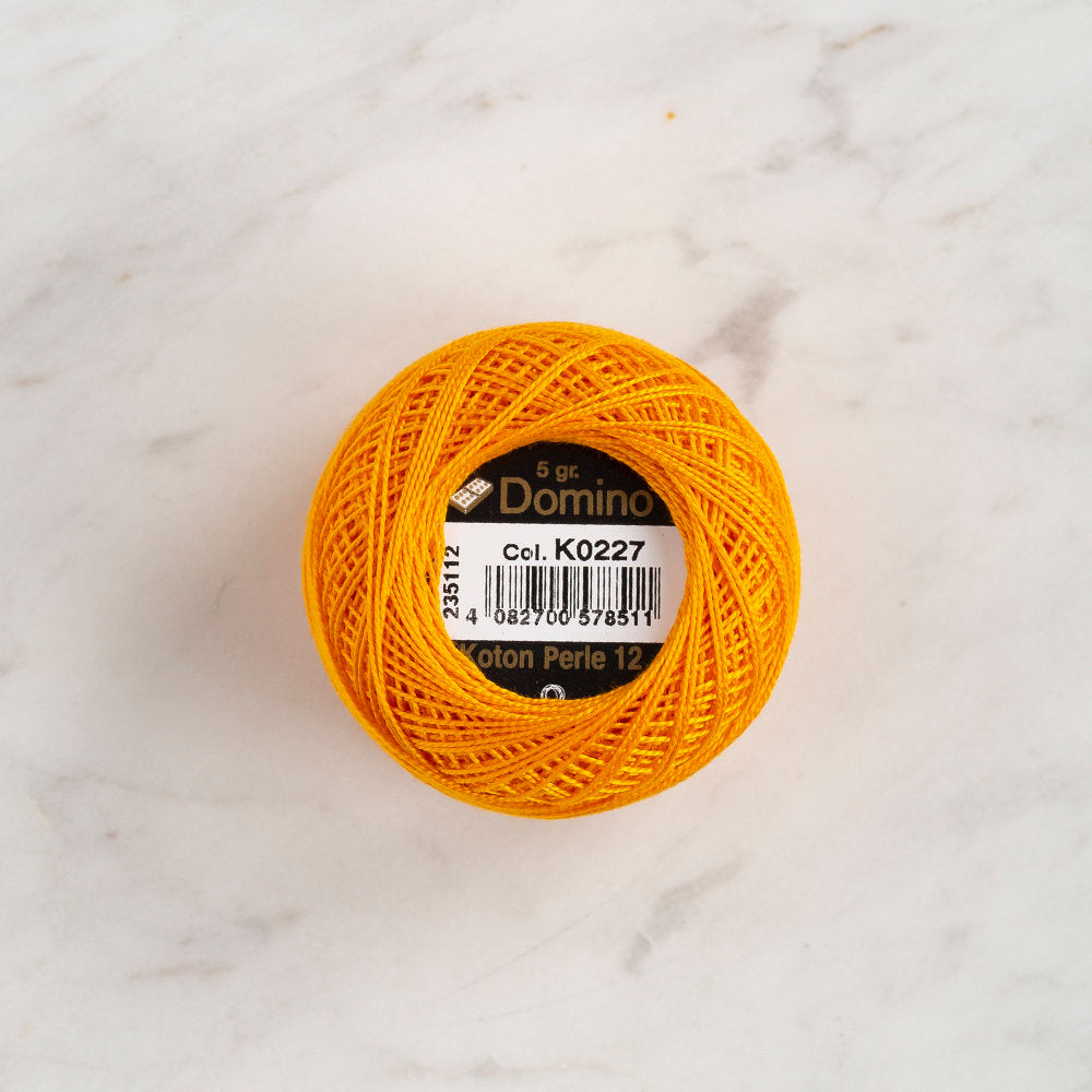Domino Cotton Perle Size 12 Embroidery Thread (5 g), Yellow - 4590012-K0227