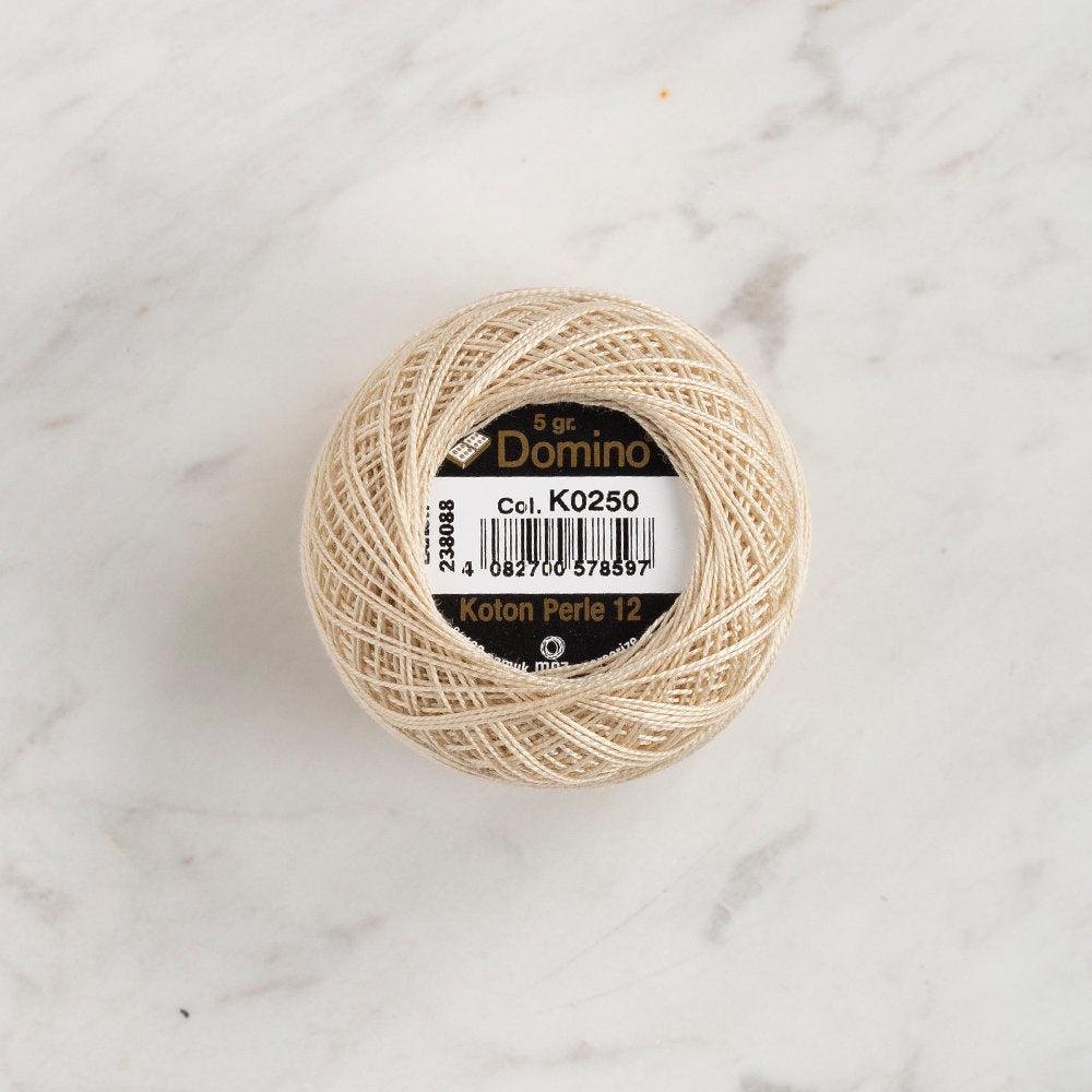 Domino Cotton Perle Size 12 Embroidery Thread (5 g), Ecru - 4590012-K0250