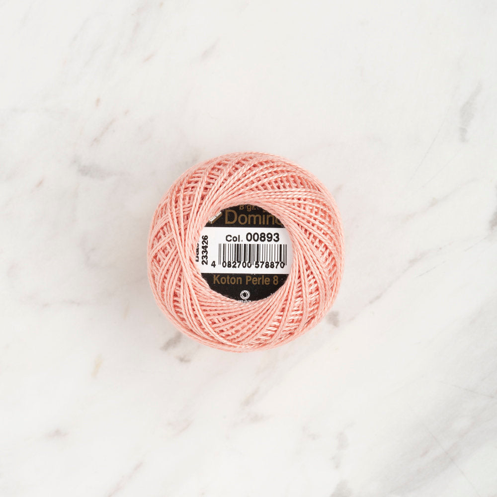 Domino Cotton Perle Size 8 Embroidery Thread (8 g), Dusty Rose - 4598008-00893