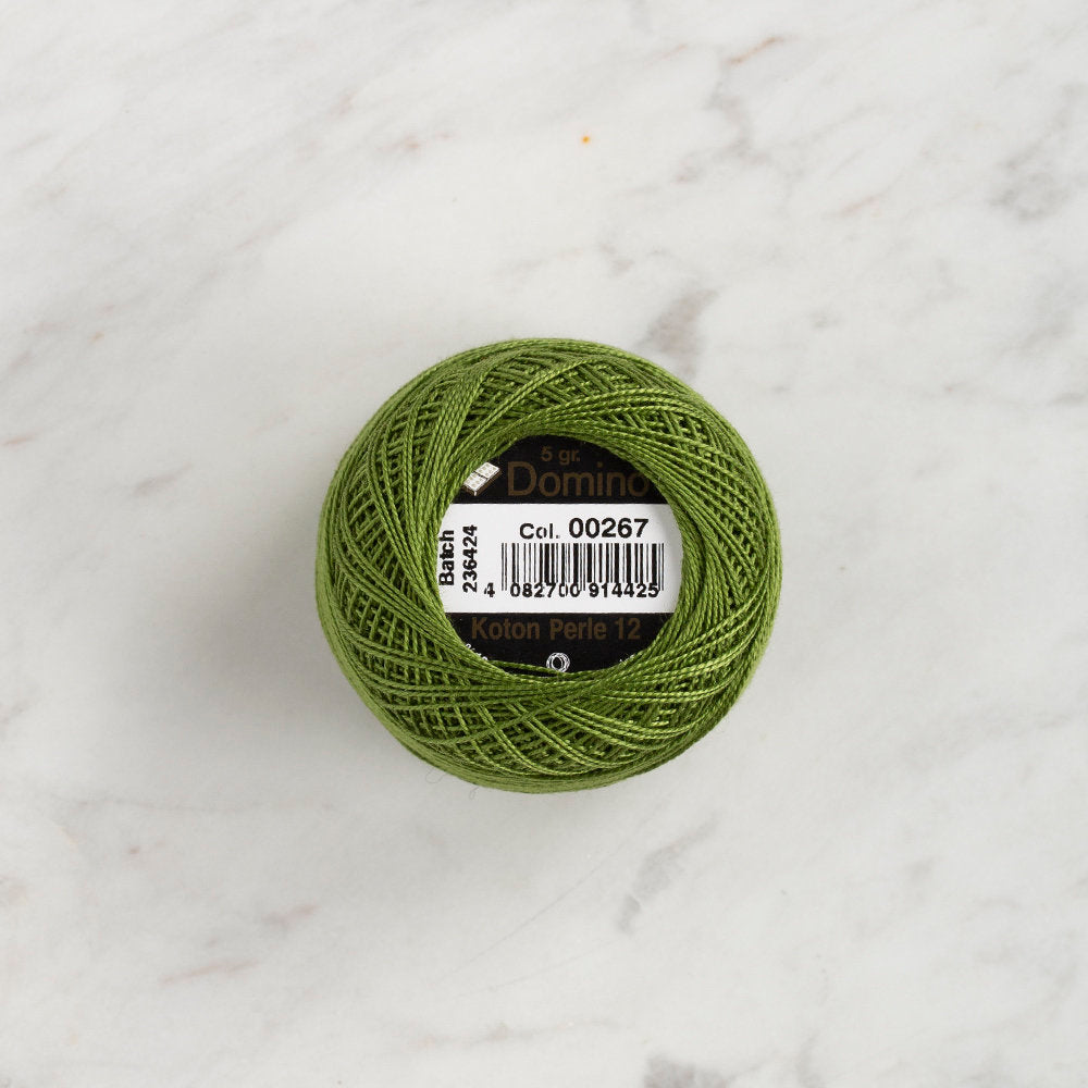 Domino Cotton Perle Size 12 Embroidery Thread (5 g), Green - 4590012-267