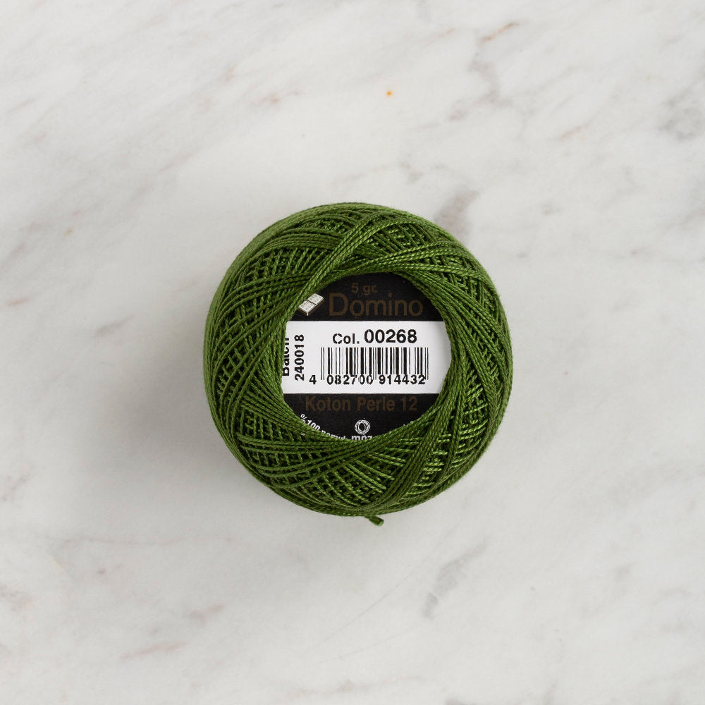 Domino Cotton Perle Size 12 Embroidery Thread (5 g), Green - 4590012-268
