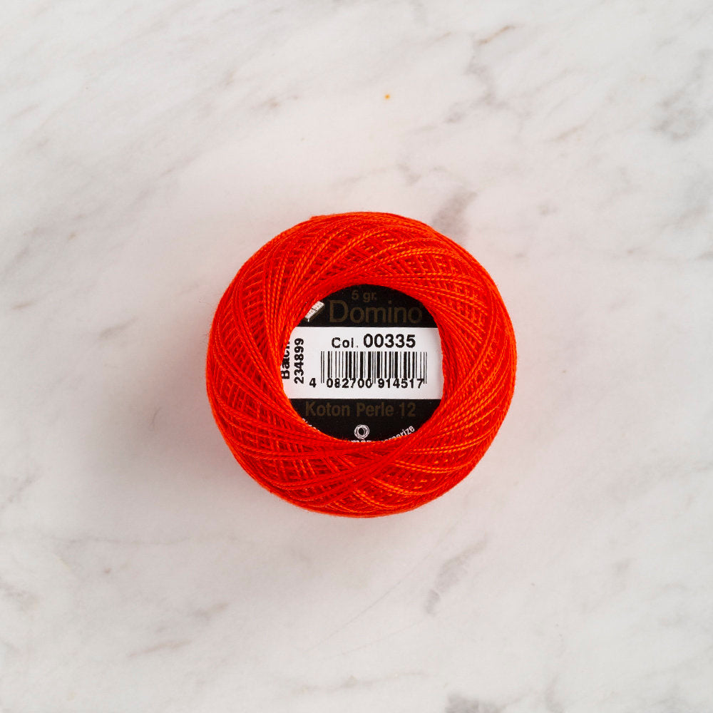 Domino Cotton Perle Size 12 Embroidery Thread (5 g), Red - 4590012-335