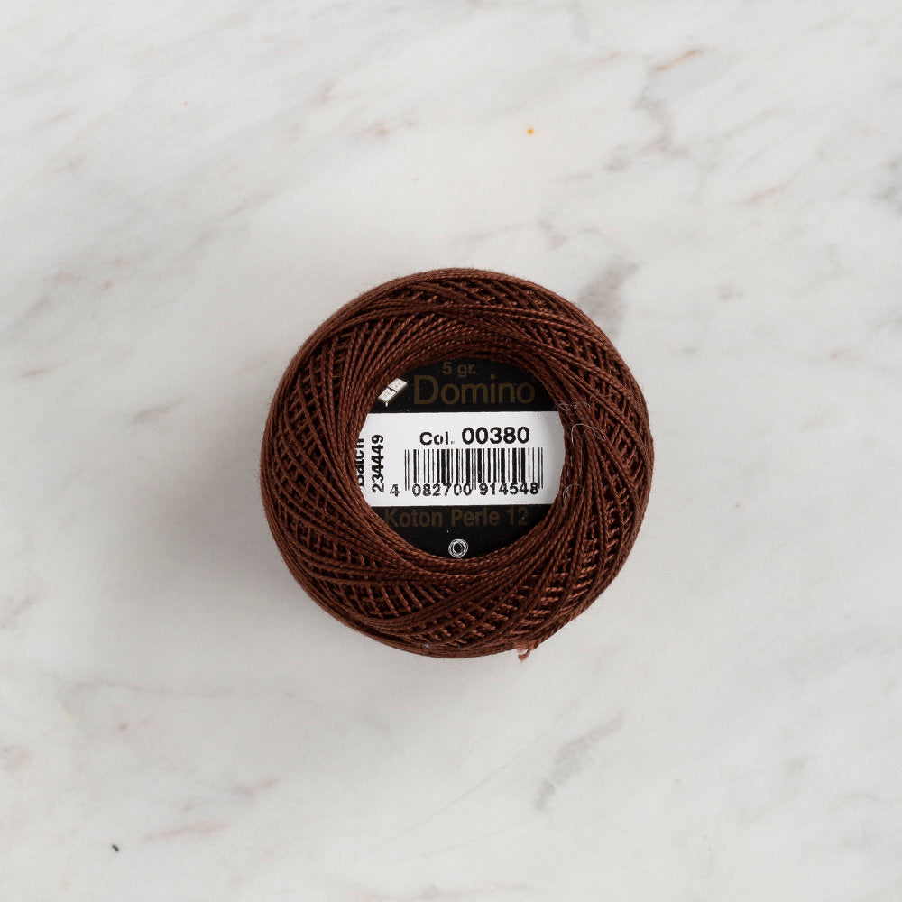Domino Cotton Perle Size 12 Embroidery Thread (5 g), Brown - 4590012-380