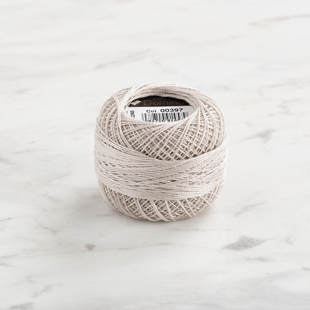 Domino Cotton Perle Size 12 Embroidery Thread (5 g), Light Grey - 4590012-397