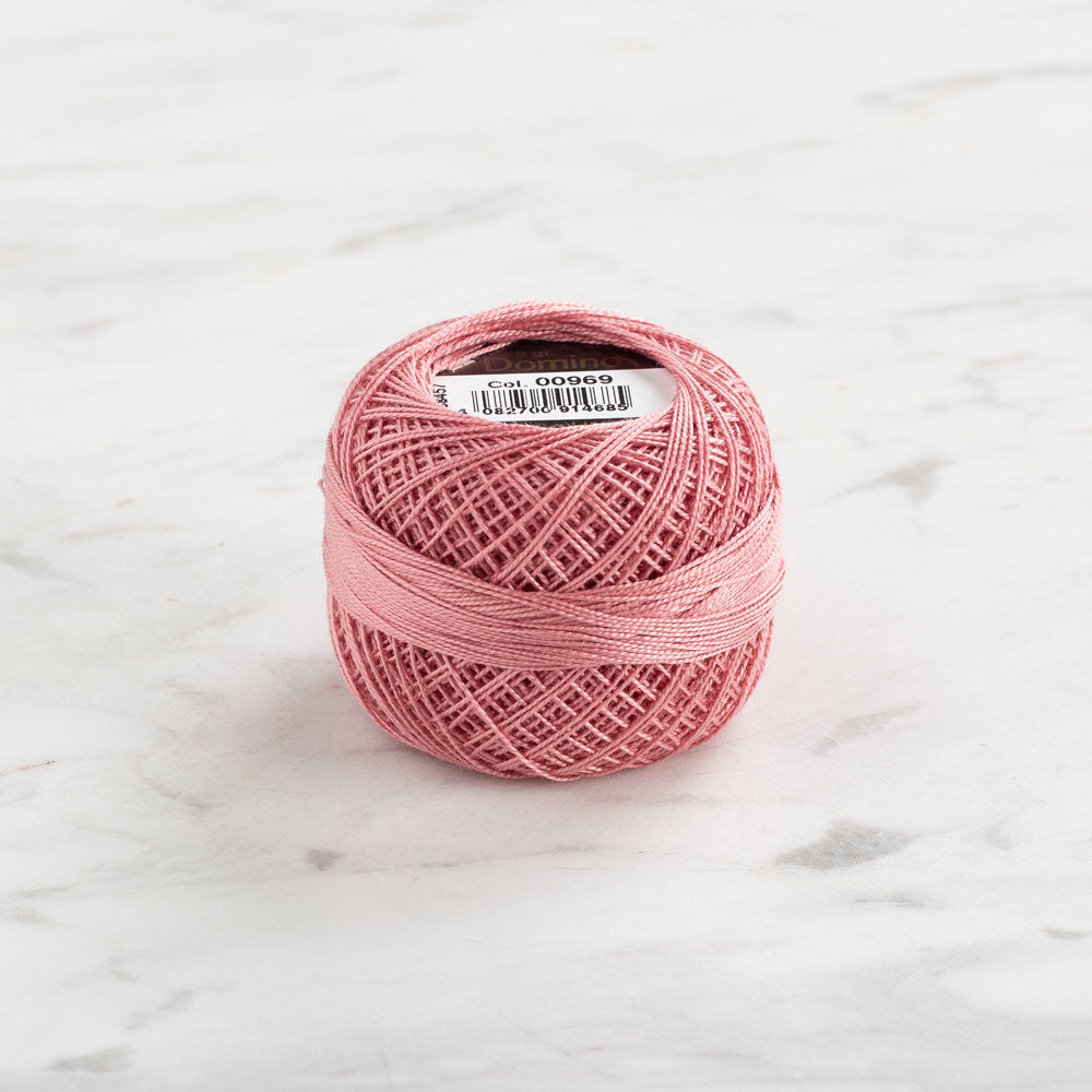 Domino Cotton Perle Size 12 Embroidery Thread (5 g), Pudra Pink - 4590012-969
