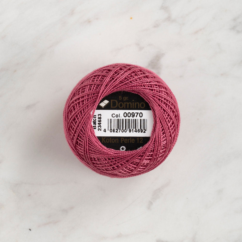 Domino Cotton Perle Size 12 Embroidery Thread (5 g), Dusty Rose - 4590012-970