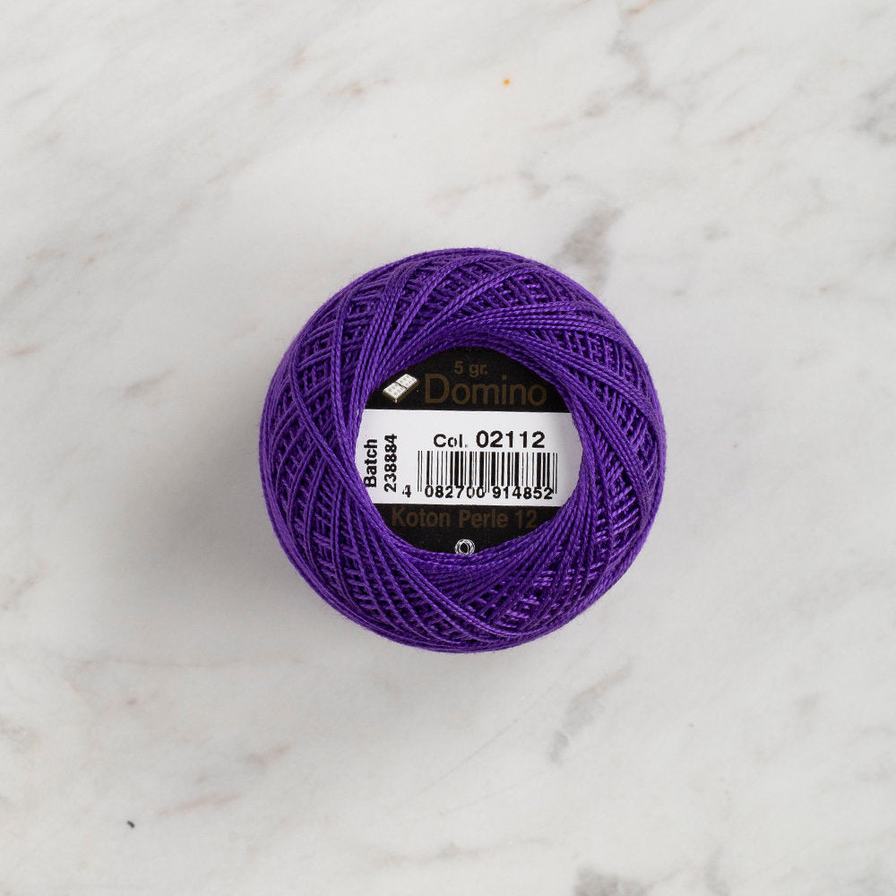 Domino Cotton Perle Size 12 Embroidery Thread (5 g), Dark Purple - 4590012-2112