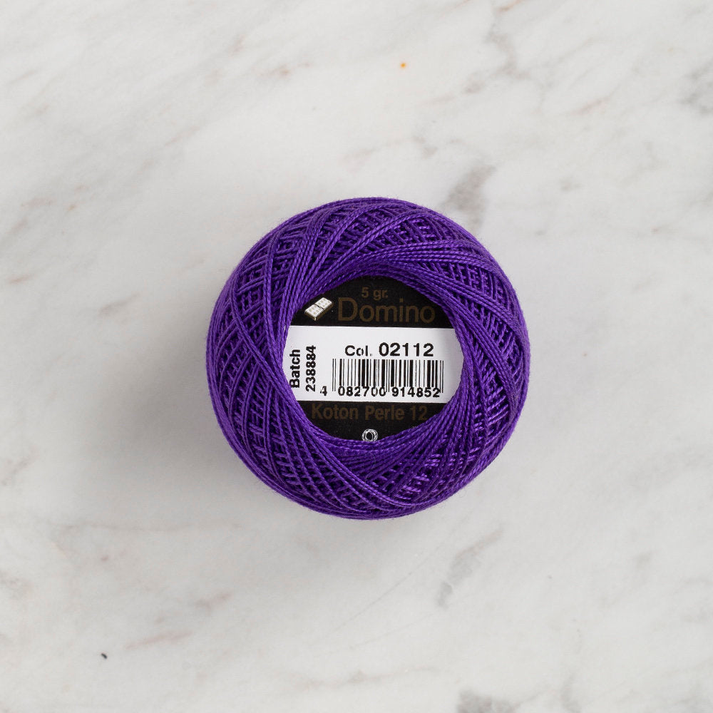 Domino Cotton Perle Size 12 Embroidery Thread (5 g), Dark Purple - 4590012-2112