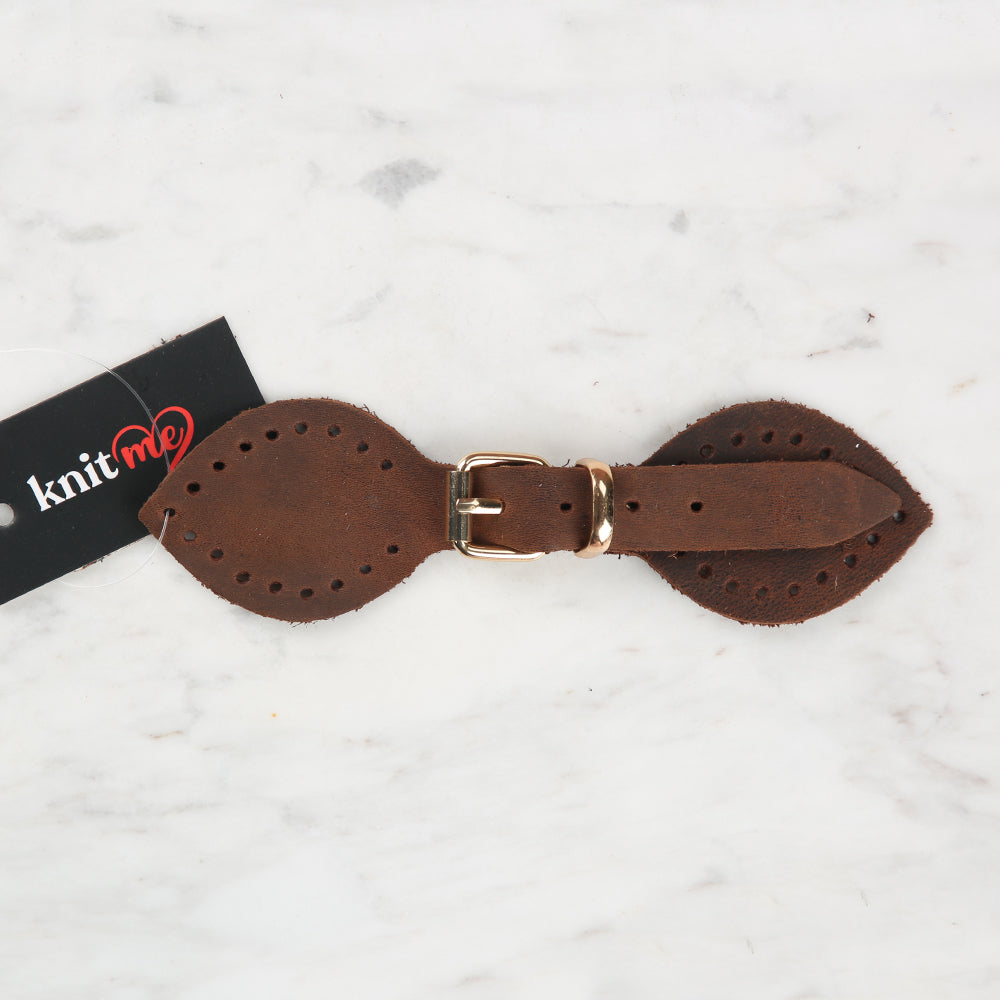 Knitme Genuine Leather Butterfly Apparatus 14 cm Brown 2 BA-0030