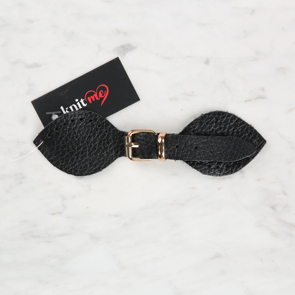 Knitme Genuine Leather Butterfly Apparatus 14 cm Black BA-0030