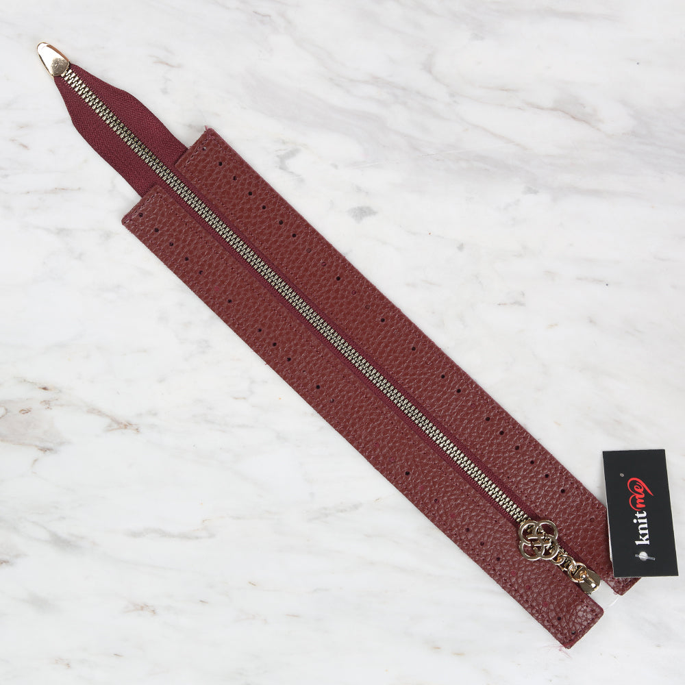 Knitme Bag Zipper 6x30 cm Claret Red BA-0066