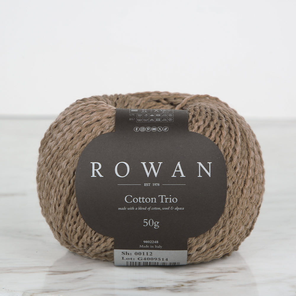 Rowan Cotton Trio Hand Knitting Yarn, Beige - 00112