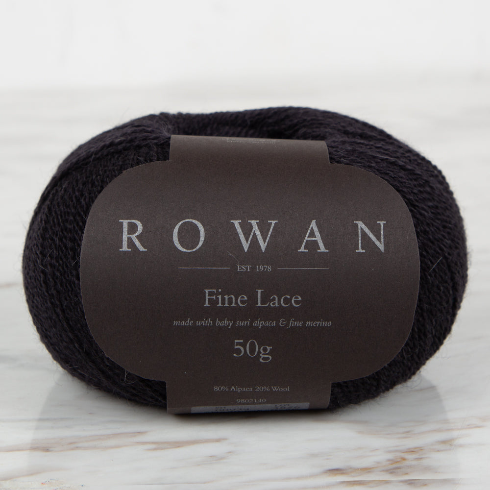 Rowan Fine Lace 50gr Hand Knitting Yarn, Black - 00934