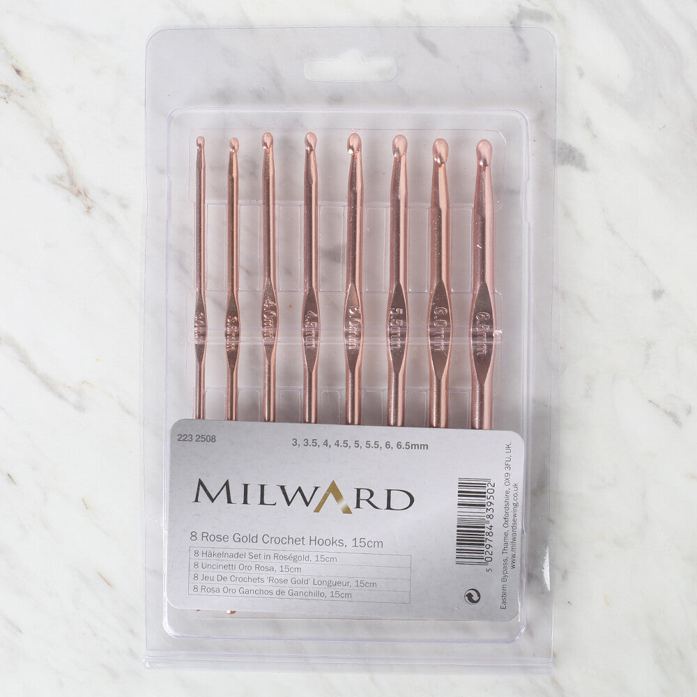 Milward 15cm Rose Gold Crochet Hook Set (6 pcs)