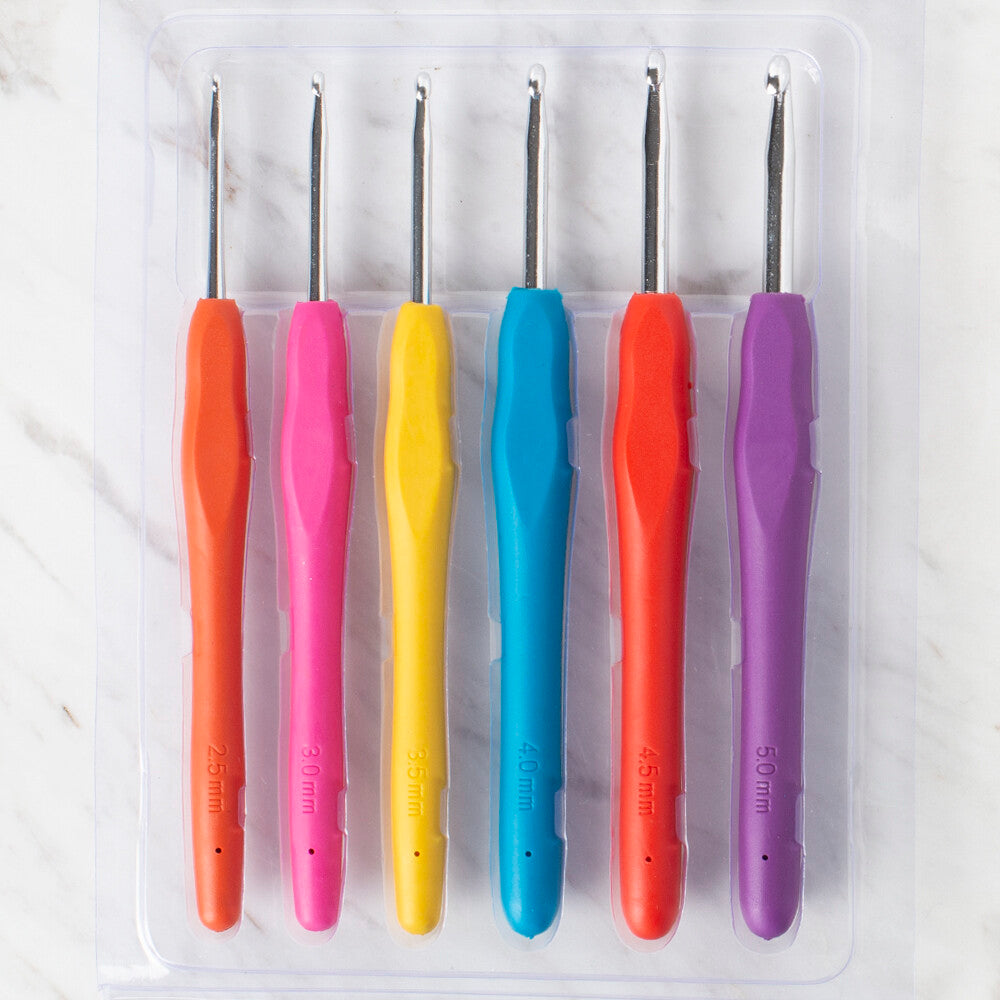 Milward 14cm Rainbow Grip Crochet Hook Set (6 pcs)