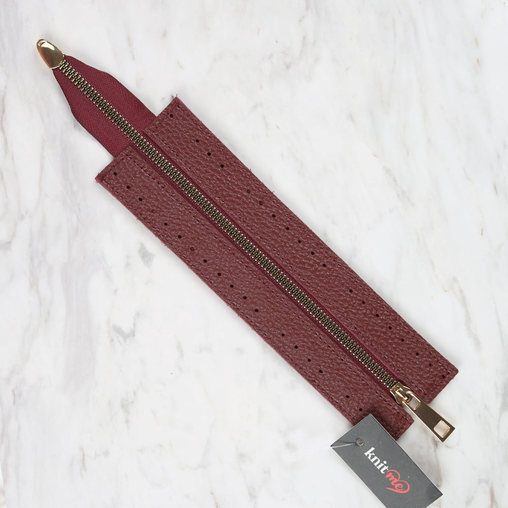 Knitme Bag Zipper 6x22 cm Claret Red BA-0071