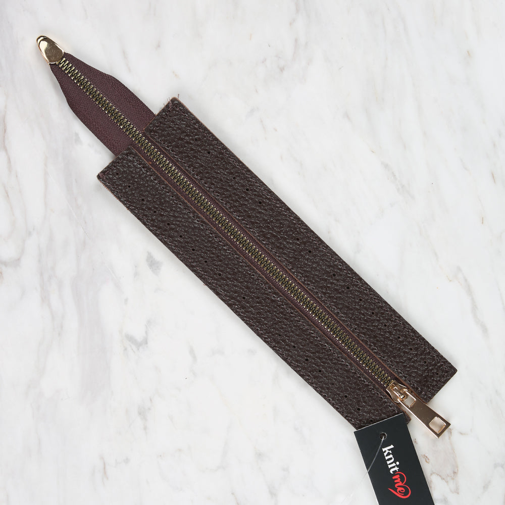 Knitme Bag Zipper 6x22 cm Brown BA-0071