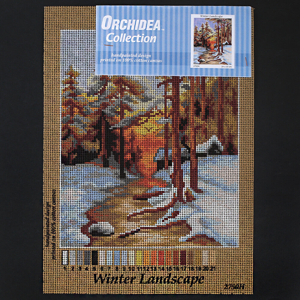 Orchidea 24x30 cm Winter Landscape Printed Gobelin 2750H