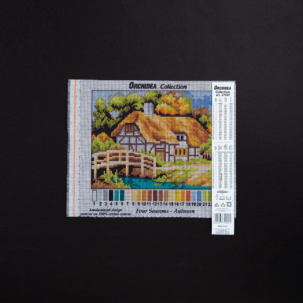Orchidea 18x24cm Printed Gobelin, Cottage by the Bridge (Autumn) - 2766F