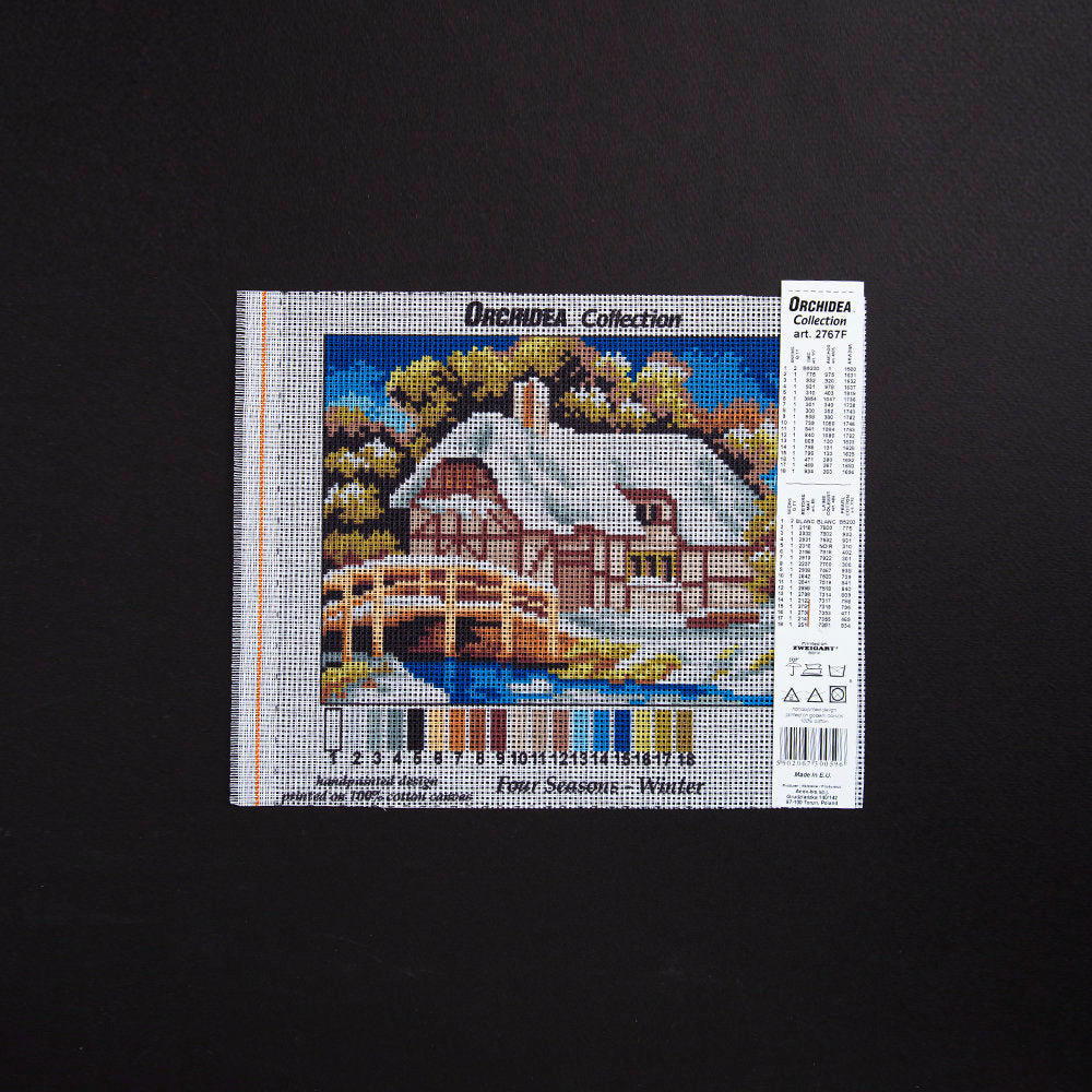 Orchidea 18x24cm Printed Gobelin, Cottage by the Bridge (Winter) - 2767F