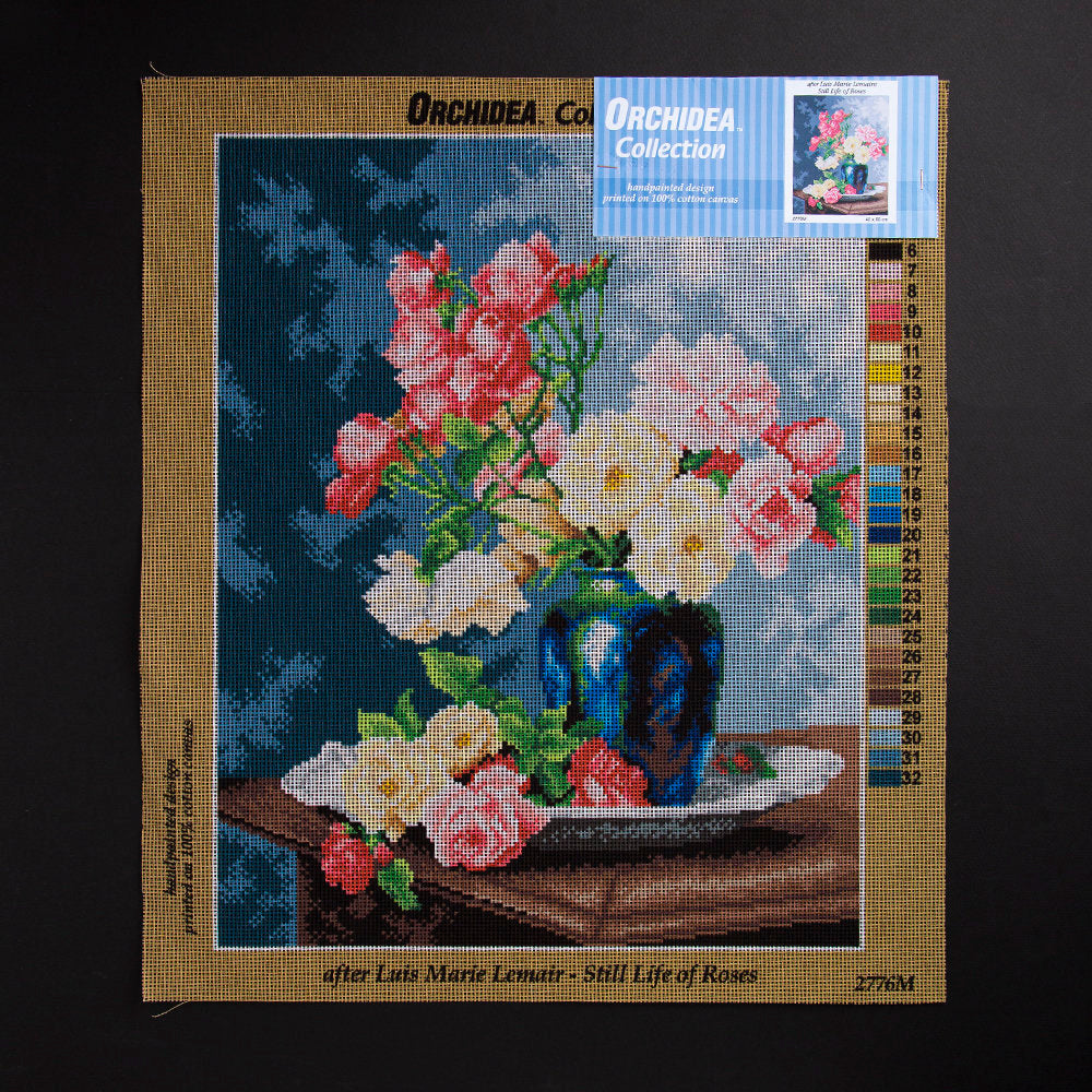 Orchidea 40x50cm Printed Gobelin, Luis Marie Lemaire - Still Life of Roses - 2776M