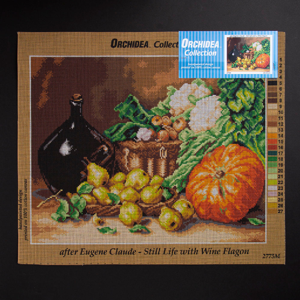 Orchidea 40x50cm Printed Gobelin, Eugene Claude - Still Life with a Wine Flagon - 2775M
