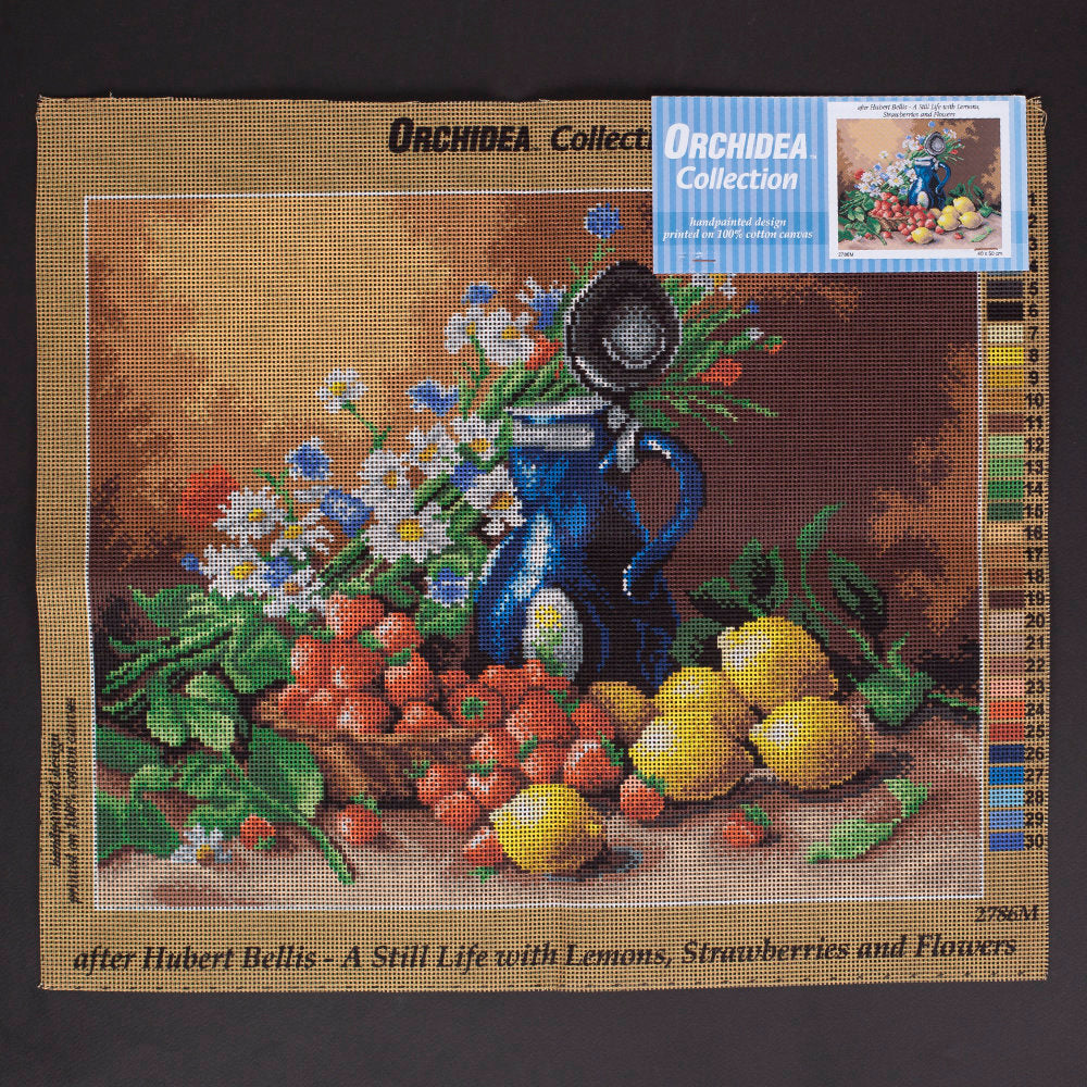 Orchidea 40x50cm Printed Gobelin, A Still Life with Lemons, Strawberries and Flowers - 2786M