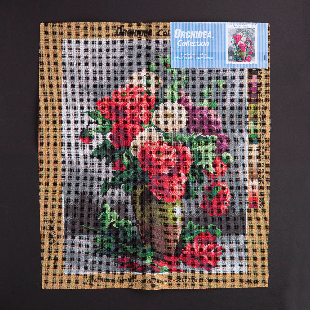 Orchidea 40x50cm Printed Gobelin, Albert Tibule Furcy de Lavault - Still Life of Peonies -2798M