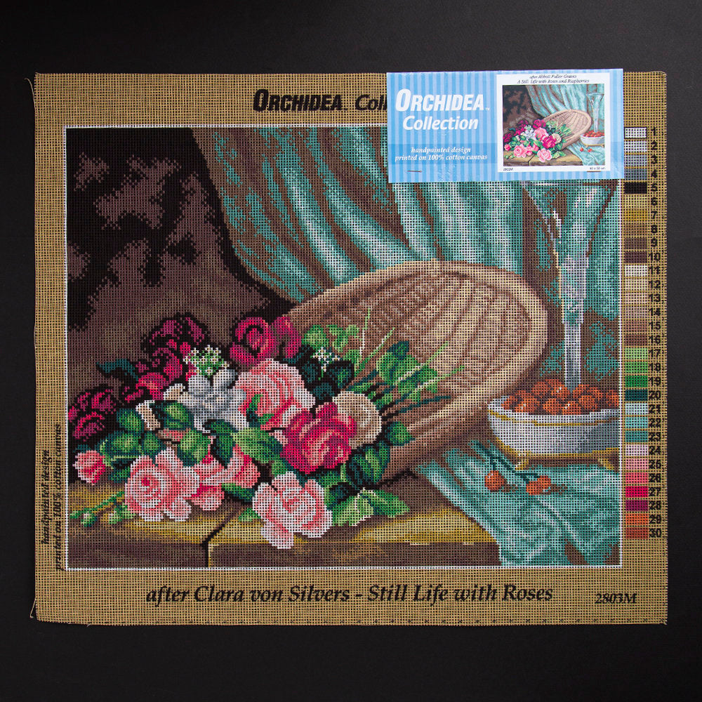 Orchidea 40x50cm Printed Gobelin, A Still Life with Roses and Raspberries - 2803M