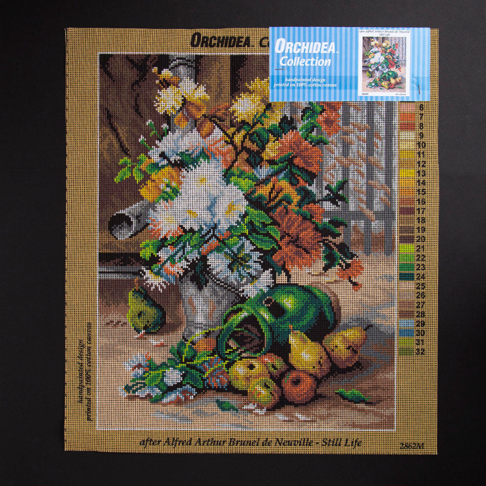 Orchidea 40x50cm Printed Gobelin, Arthur Brunel de Neuville Still Life - 2862M