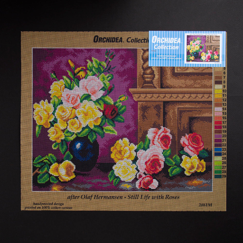 Orchidea 40x50cm Printed Gobelin, Olaf Hermansen - Still Life with Roses - 2861M