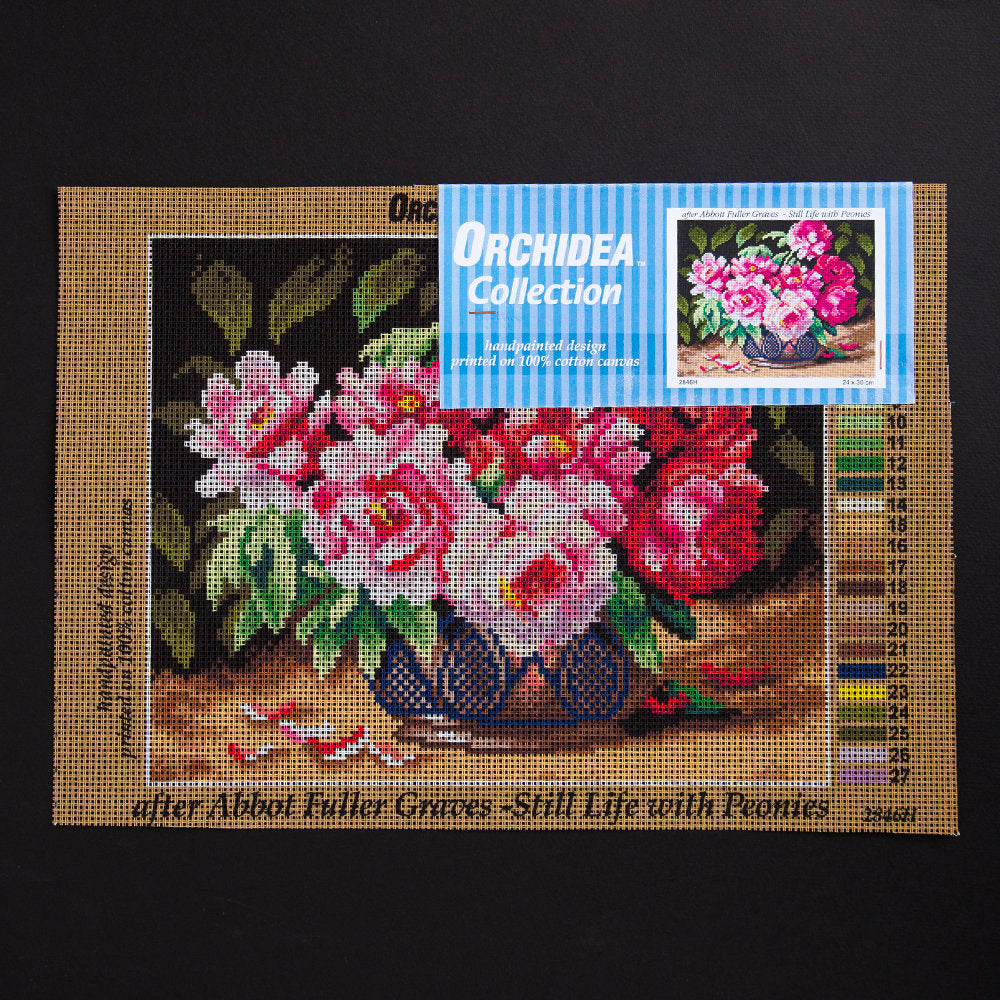 Orchidea 24x30cm Printed Gobelin, Abbott Fuller Graves - Still Life with Peonies - 2846H