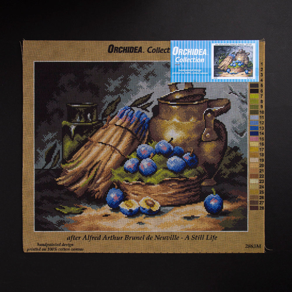 Orchidea 40x50cm Printed Gobelin, Alfred Arthur Brunel de Neuville - Still Life - 2863M