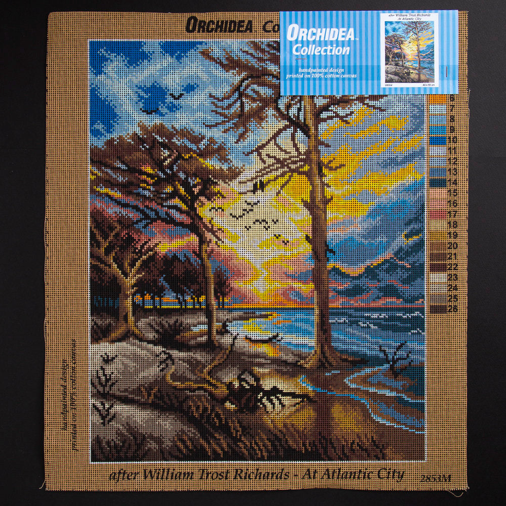 Orchidea 40x50cm Printed Gobelin, after William Trost Richards - At Atlantic City - 2853M