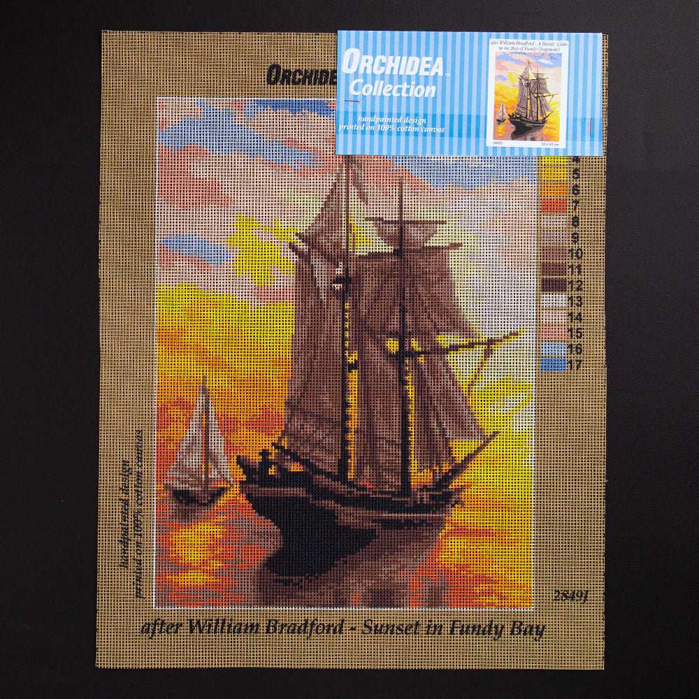 Orchidea 30x40cm Printed Gobelin, William Bradford - A Sunset Clam in the Bay of Fundy - 2849J