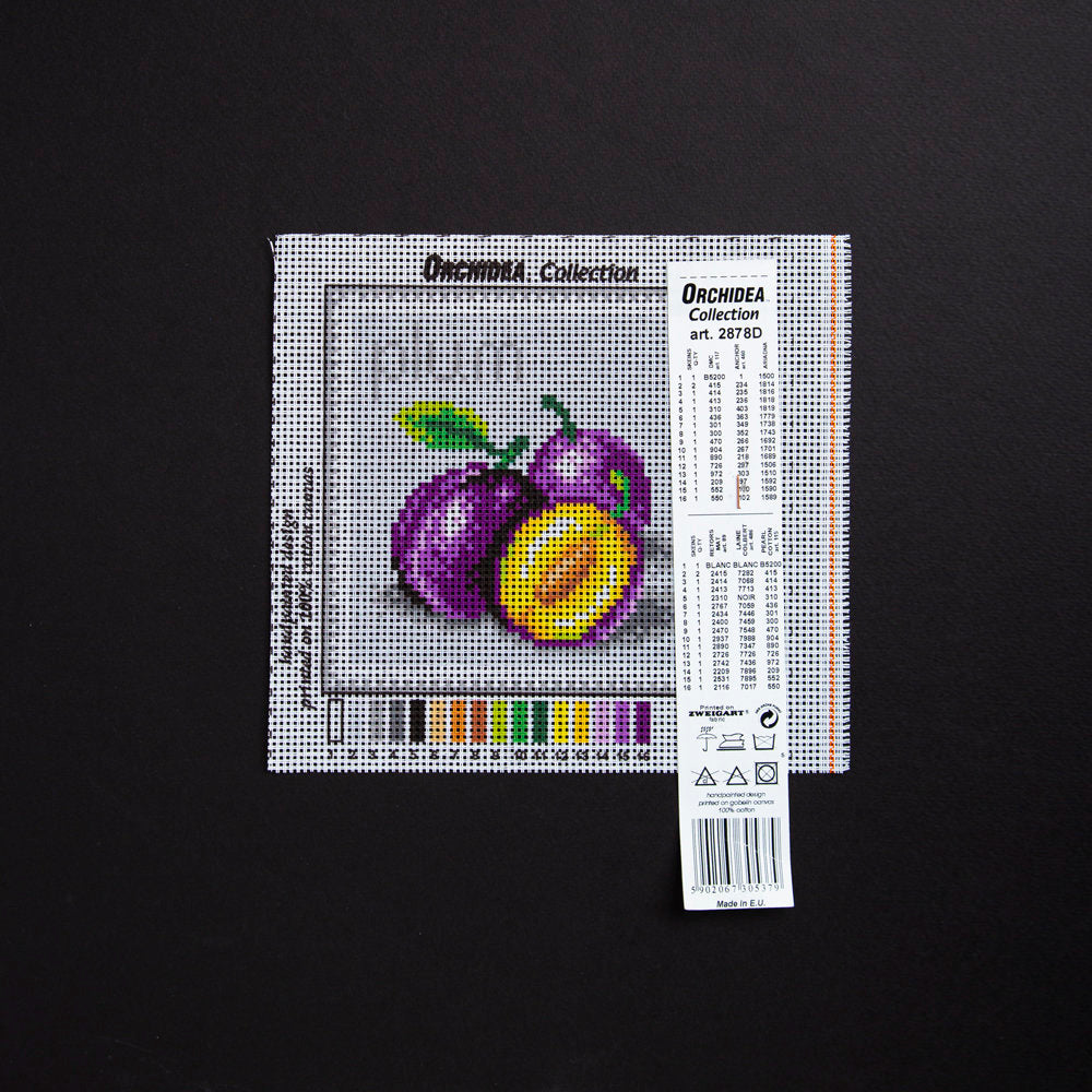 Orchidea 15x15cm Printed Gobelin, Plums - 2878D