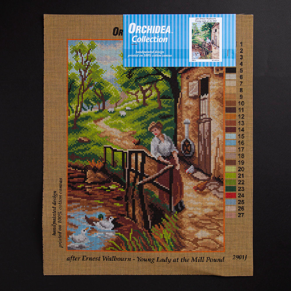 Orchidea 30x40cm Printed Gobelin, Ernest Walbourn - Young Lady at the Mill - 2901J