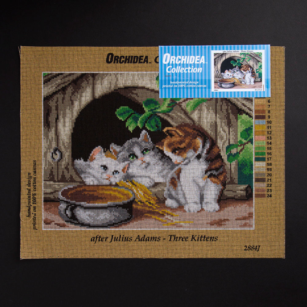 Orchidea 30x40cm Printed Gobelin, Julius Adam - Three Kittens - 2884J
