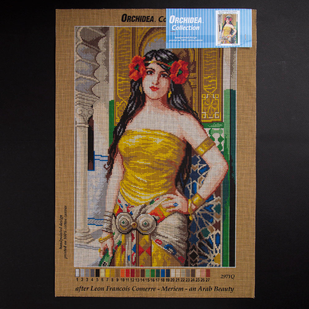 Orchidea 40x60cm Printed Gobelin, Leon Francois Comerre Meriem - An Arab Beauty - 2971Q