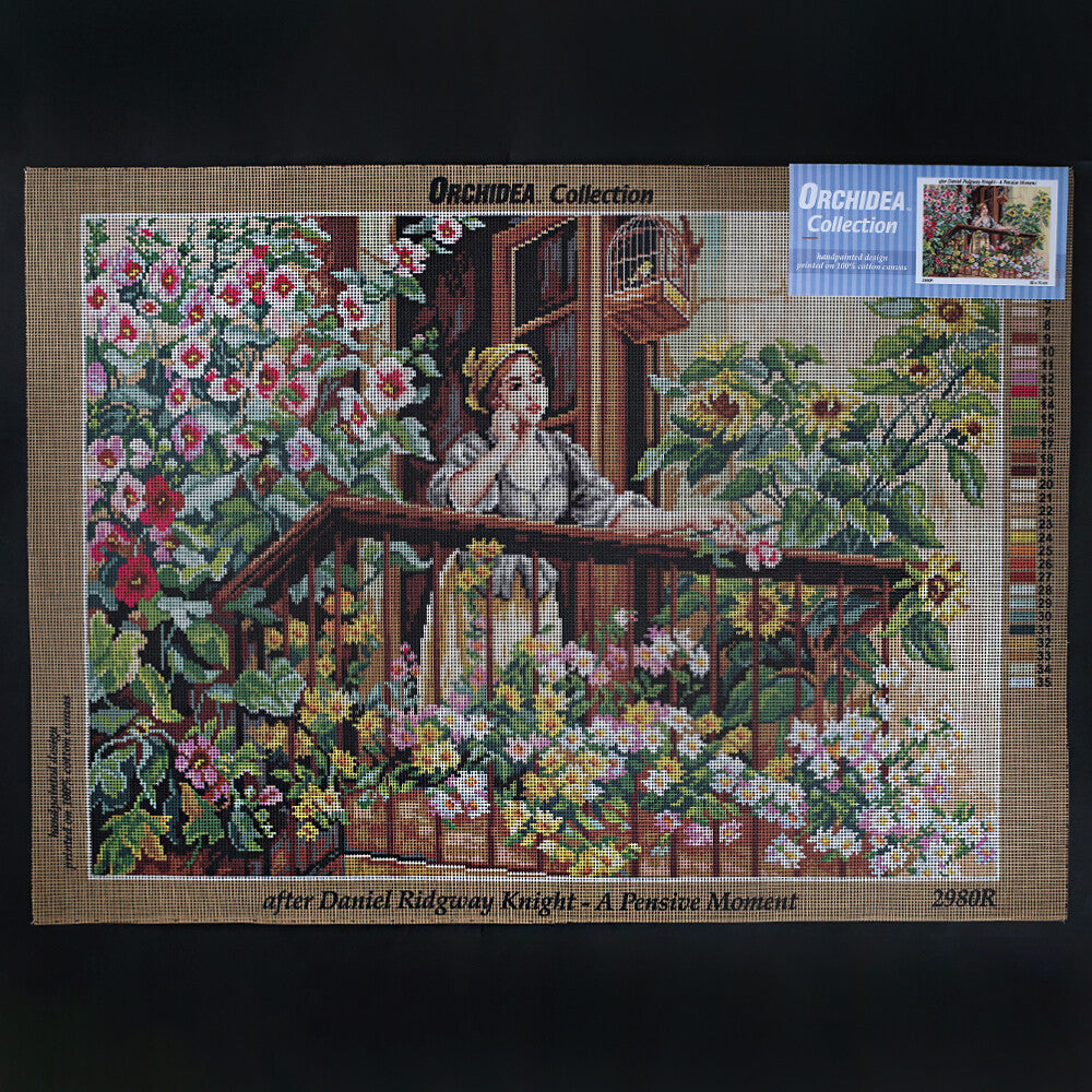 Orchidea 50x70 cm Daniel Ridgway Knight - A Pensive Moment Printed Gobelin 2980R