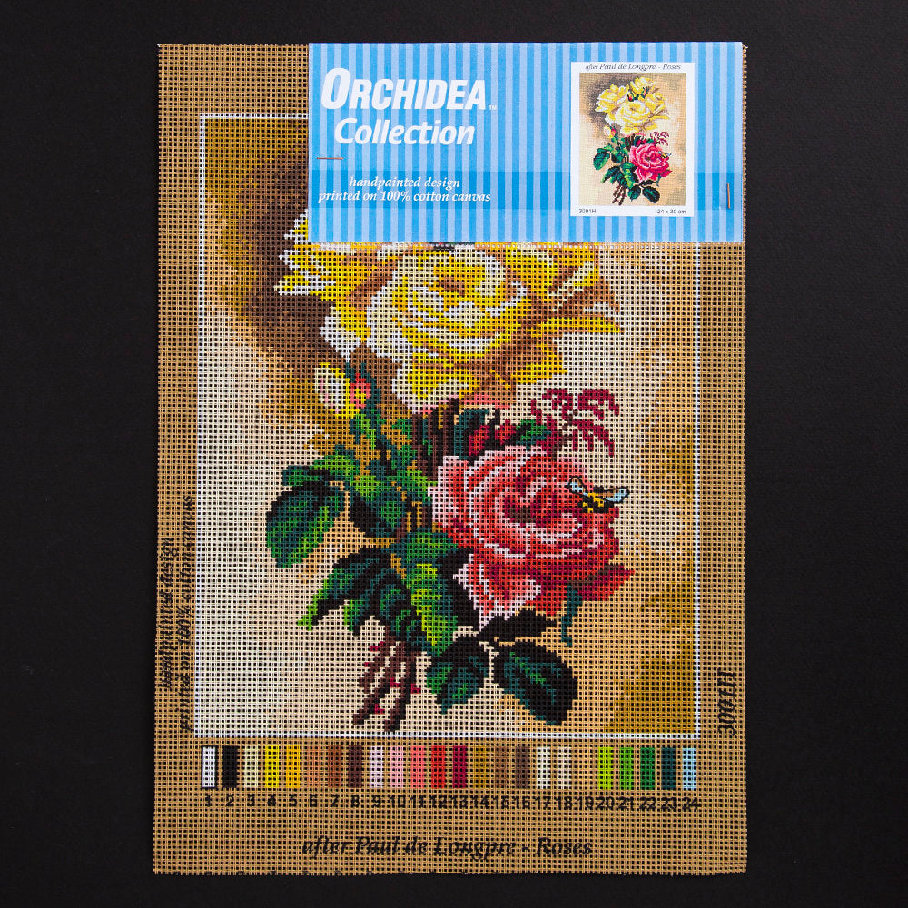 Orchidea 24x30cm Printed Gobelin, Paul de Longpre - Roses - 3001H