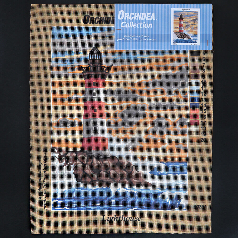 Orchidea 30x40 cm Lighthouse Printed Gobelin 3025J