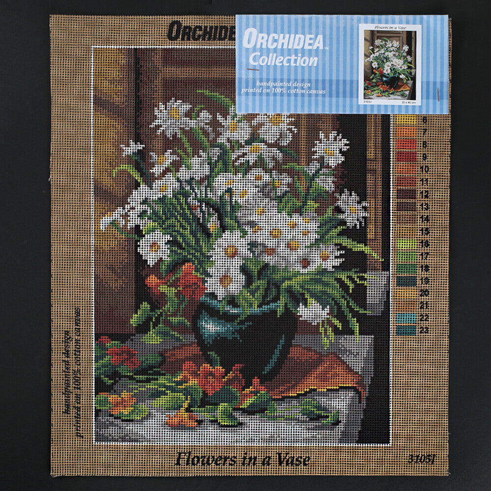 Orchidea 30x40 cm Flowers in A Vase Printed Gobelin 3105J