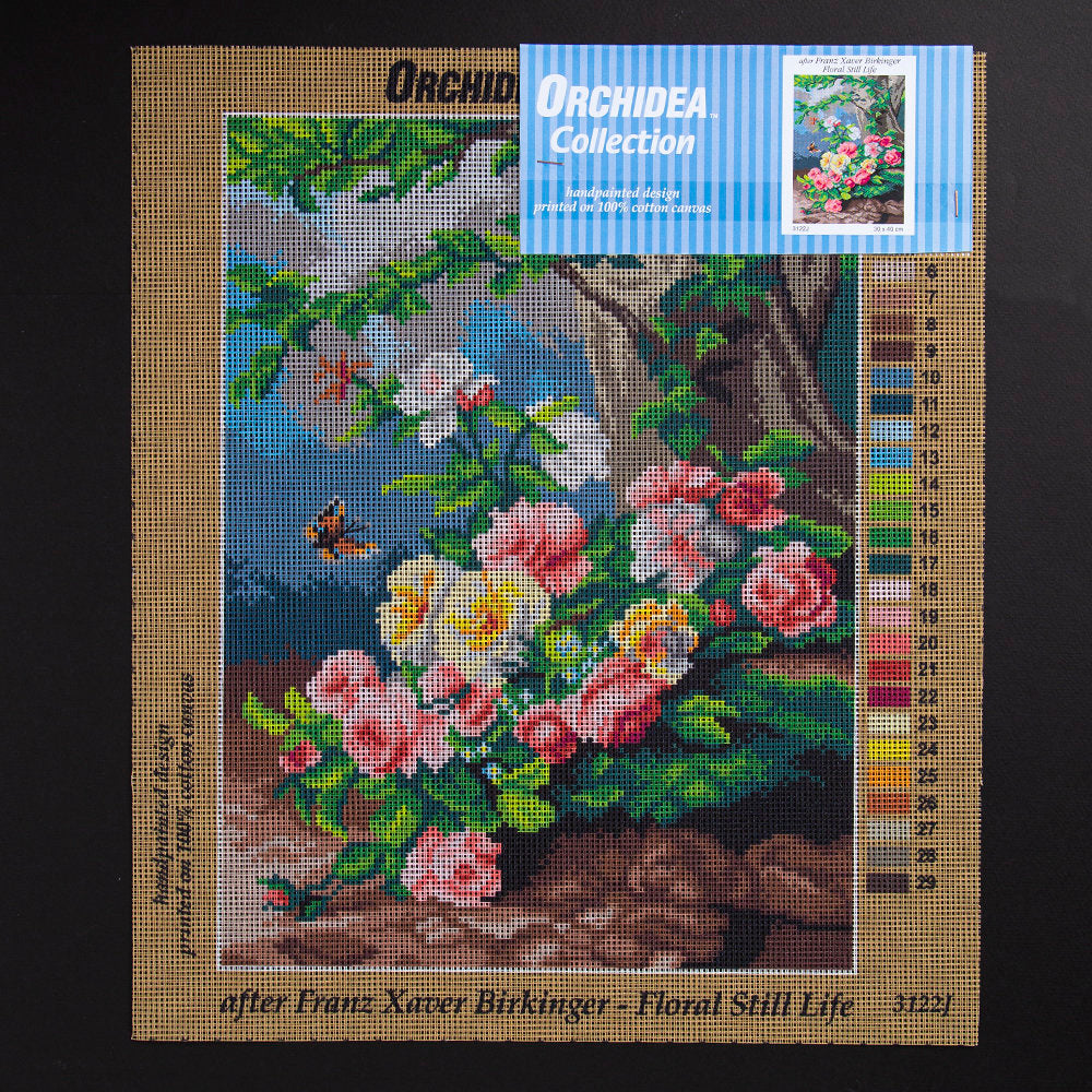 Orchidea 30x40cm Printed Gobelin, Franz Xaver Birkinger Floral Still Life - 3122J