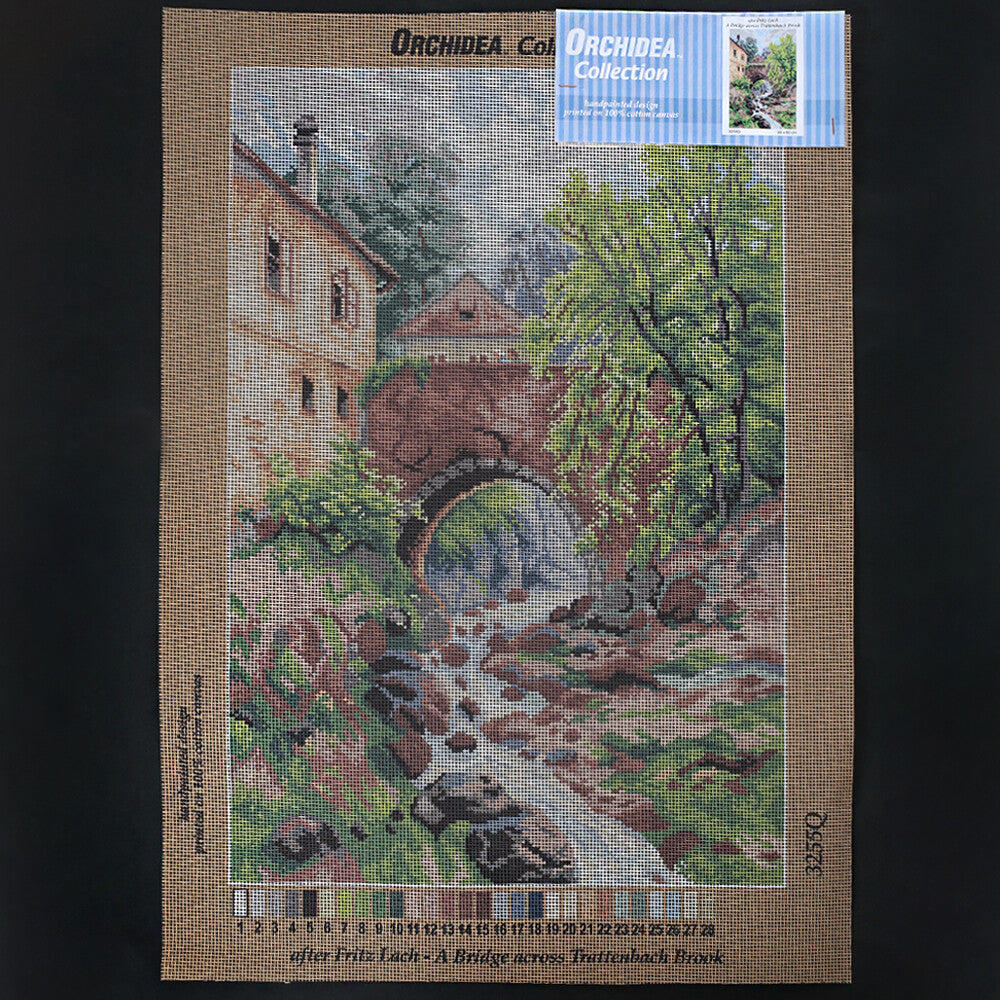 Orchidea 40x60 cm Fritz Lach - A Bridge Across Tranttenbach Brook Printed Gobelin 3255Q