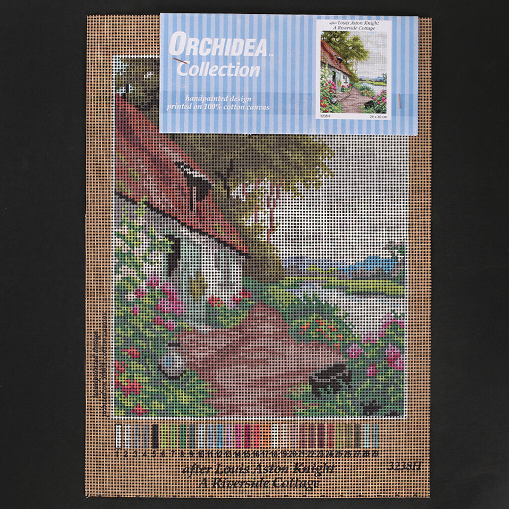 Orchidea 24x30 cm Louis Aston Knight - A Riverside Cottage Printed Gobelin 3238H