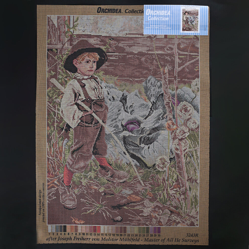 Orchidea 50x70 cm Josepb Freiherr Von Moliter Mühlfeld - Master Of All He Surveys Printed Gobelin 32