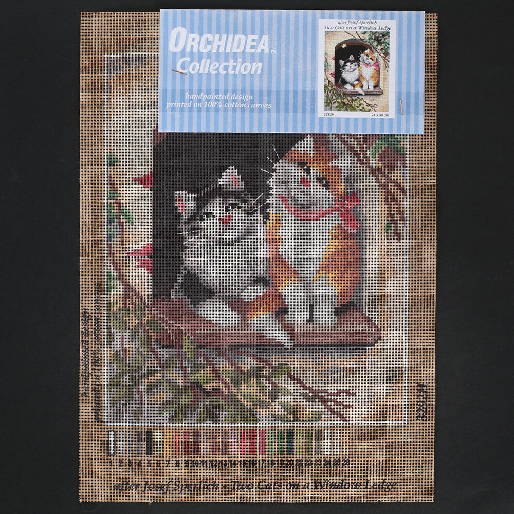Orchidea 24x30 cm Josef Sperlich - Two Cats On A Window Ledge Printed Gobelin 3292H